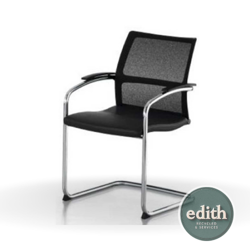 SILLA CONFIDENTE PATIN NEGRO CROMO SEDUS