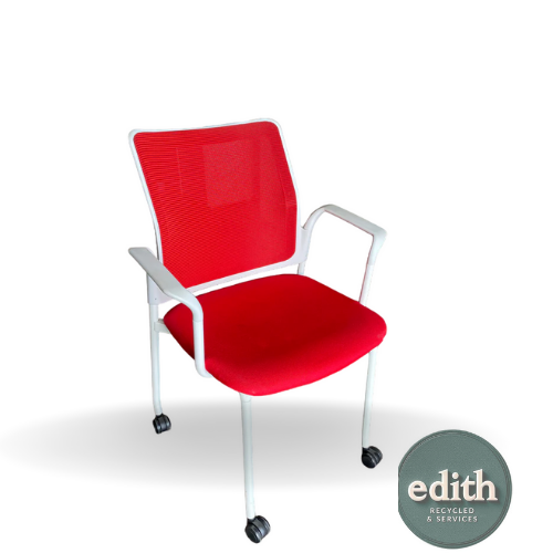 SILLA CONFIDENTE ROJA MARCO BLANCO