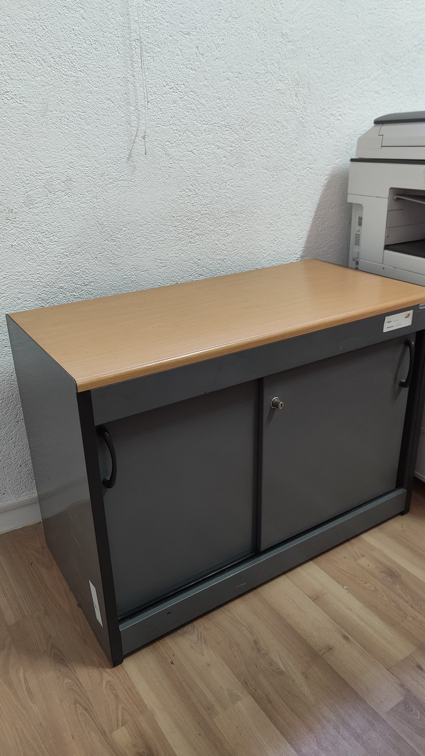 ARMARIO BAJO NEGRO, CORREDERA, TAPA MADERA 71x100x50