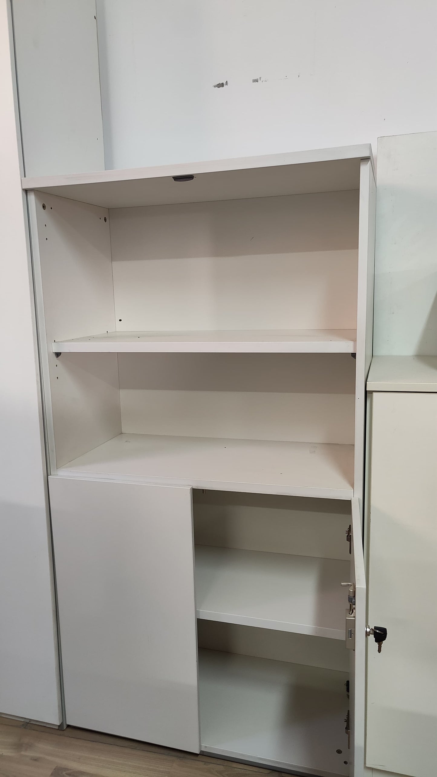ARMARIO, MEDIANO, VITRINA, BLANCO, MADERA 149X80X42