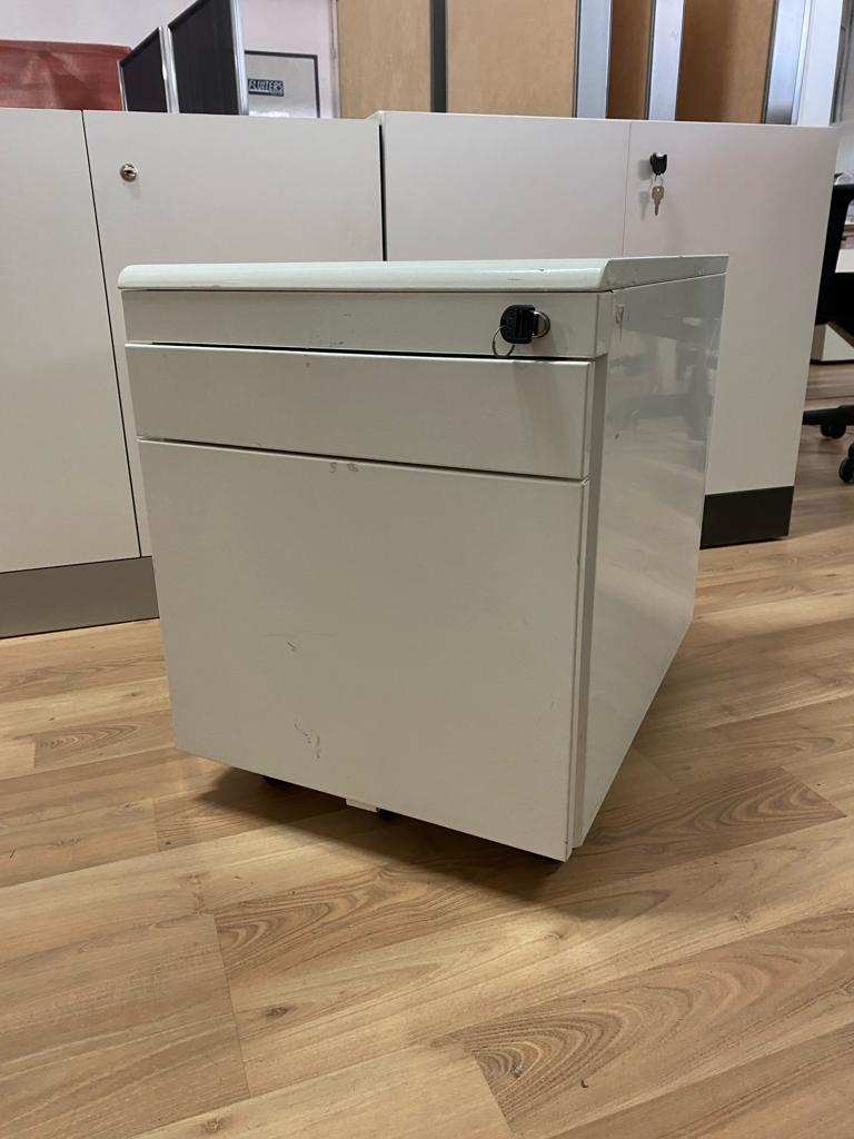 CAJONERA BLANCA 2 CAJONES CON CERRADURA