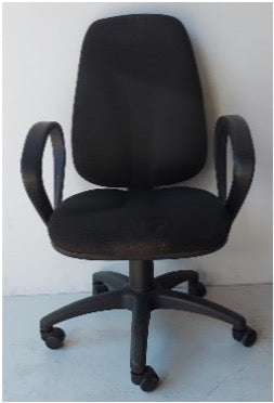 SILLA OPERATIVA NEGRO TAPIZADO REDONDEADA