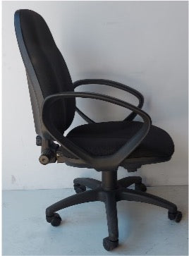 SILLA OPERATIVA NEGRO TAPIZADO REDONDEADA