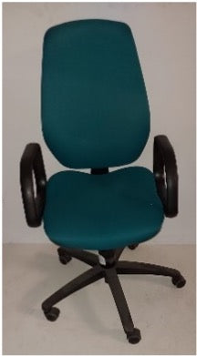 SILLA OPERATIVA VERDE CON BRAZOS NEGROS