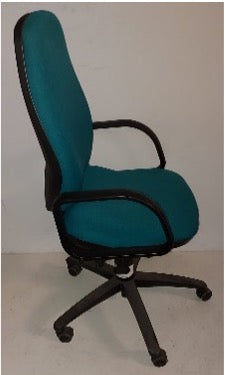 SILLA OPERATIVA VERDE CON BRAZOS NEGROS