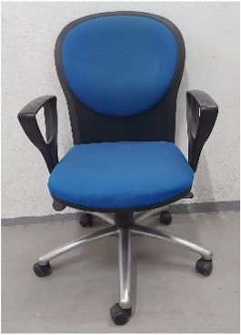 SILLA OPERATIVA AZUL NEGRA BIPLAX
