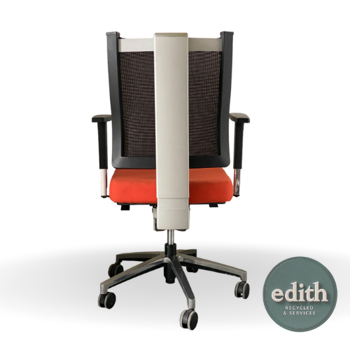 SILLA OPERATIVA RESPALDO MALLA NEGRA ROJA