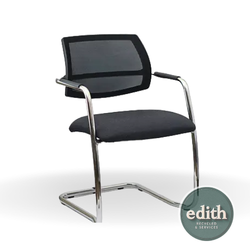 SILLA CONFIDENTE NEGRA CROMADA