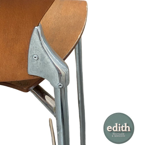 TABURETE MADERA/CROMADO