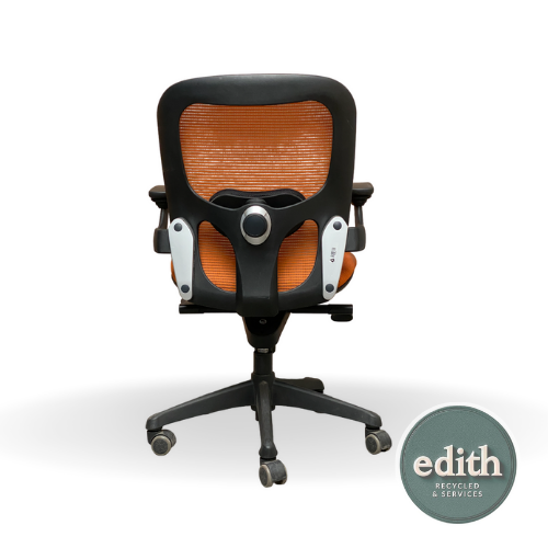 SILLA OPERATIVA RESPALDO MALLA NARANJA