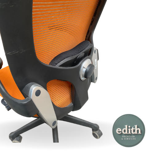 SILLA OPERATIVA RESPALDO MALLA NARANJA