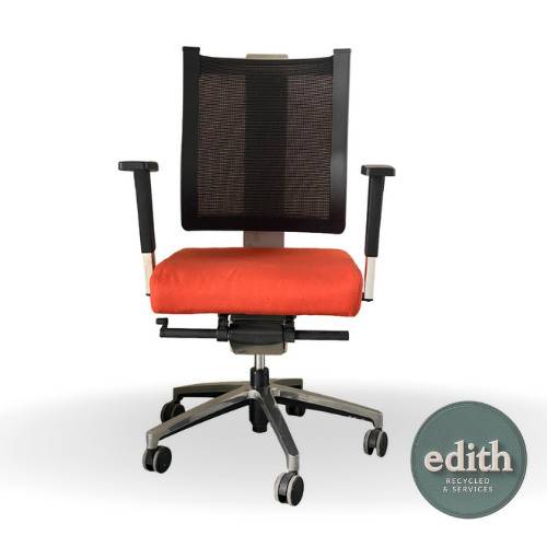 SILLA OPERATIVA RESPALDO MALLA NEGRA ROJA