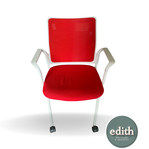 SILLA CONFIDENTE ROJA MARCO BLANCO