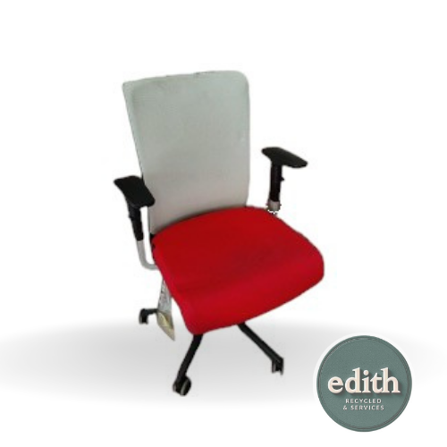 SILLA OPERATIVA ROJA BLANCA