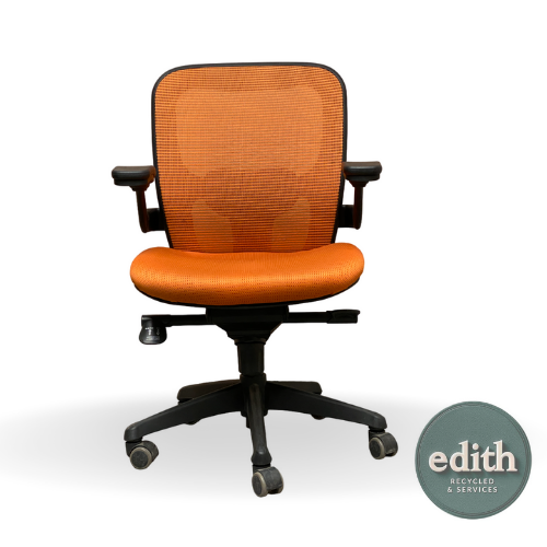 SILLA OPERATIVA RESPALDO MALLA NARANJA