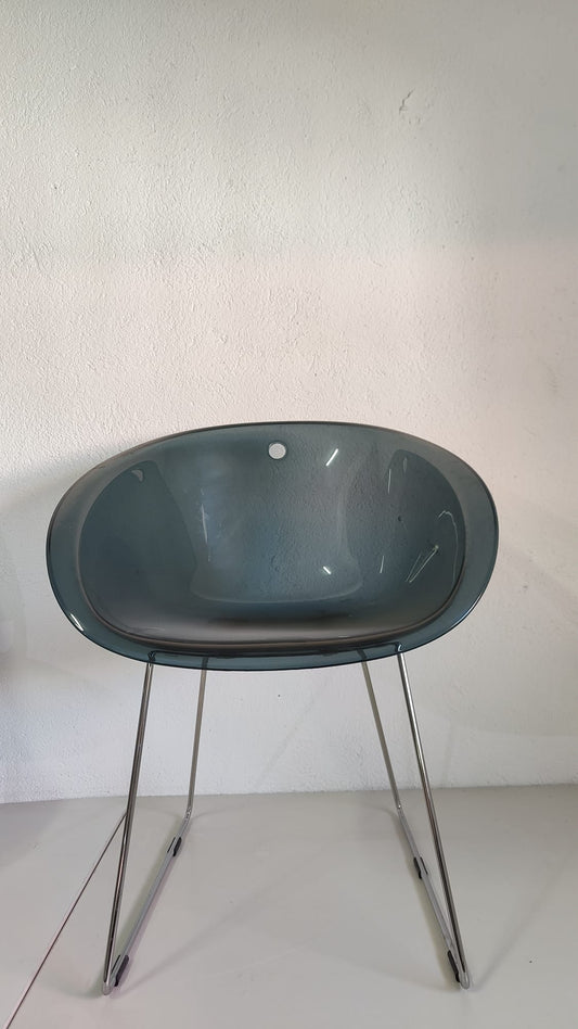 SILLA CONFIDENTE POLIVINILO TINTADO AZUL
