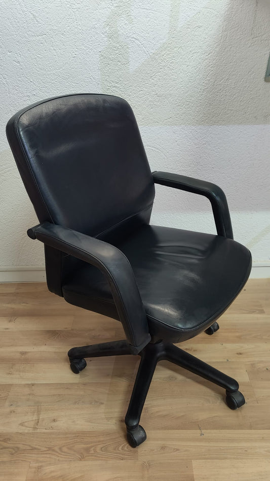 SILLA OPERATIVA DIRECCION CUERO AZUL MARINO