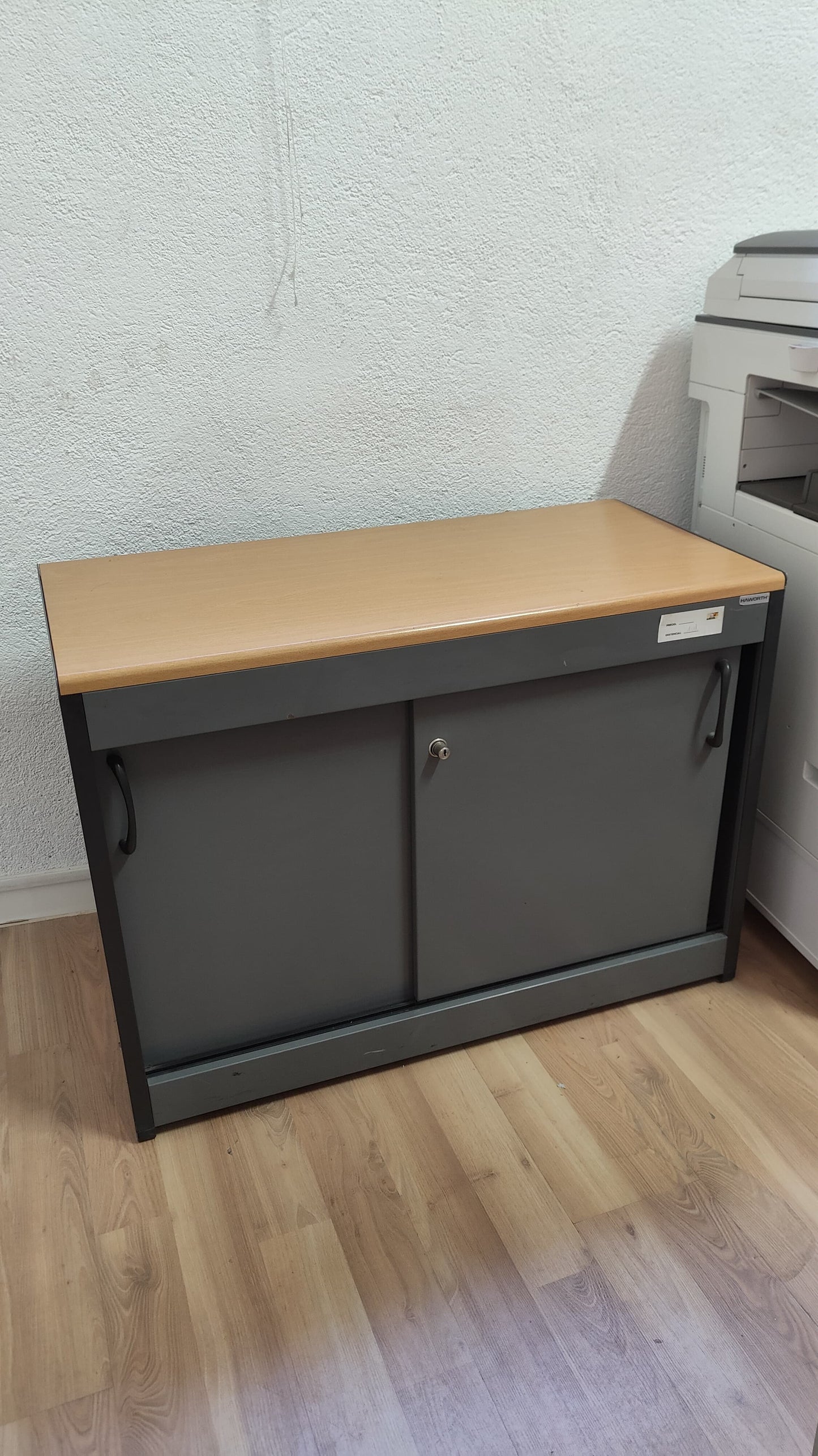 ARMARIO BAJO NEGRO, CORREDERA, TAPA MADERA 71x100x50