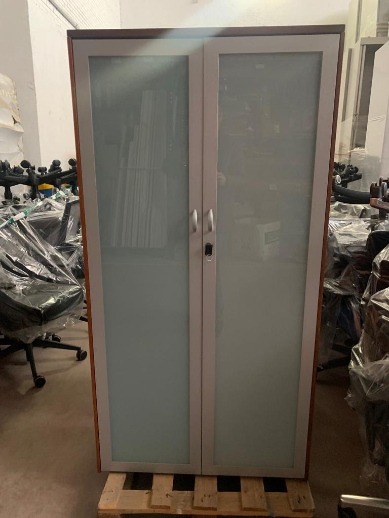 ARMARIO  ALTO MADERA,  PUERTAS CRISTAL INDIVIDUAL 160X81X45